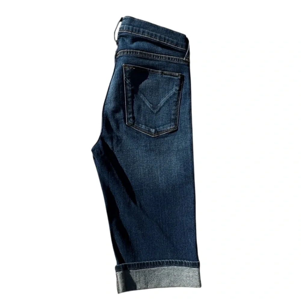 🩳 Hudson Amelia Rolled Cuffed Knee Mid-Rise Indigo Denim Bermuda Shorts Sz 26 - Picture 15 of 15